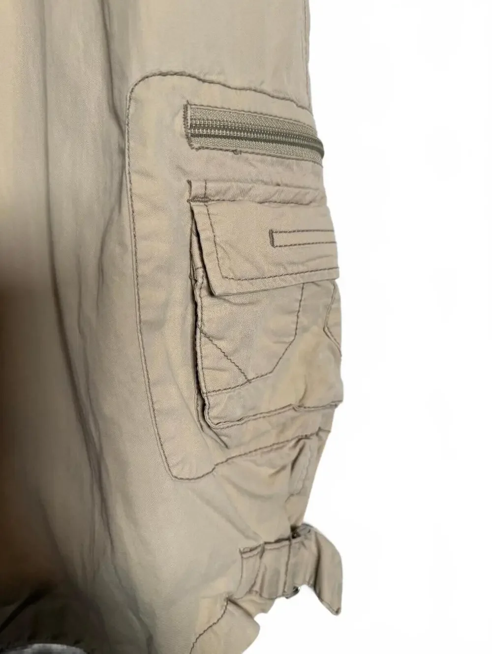 Women Vintage Y2K Soft Grunge Khaki Cargo Capris size 11